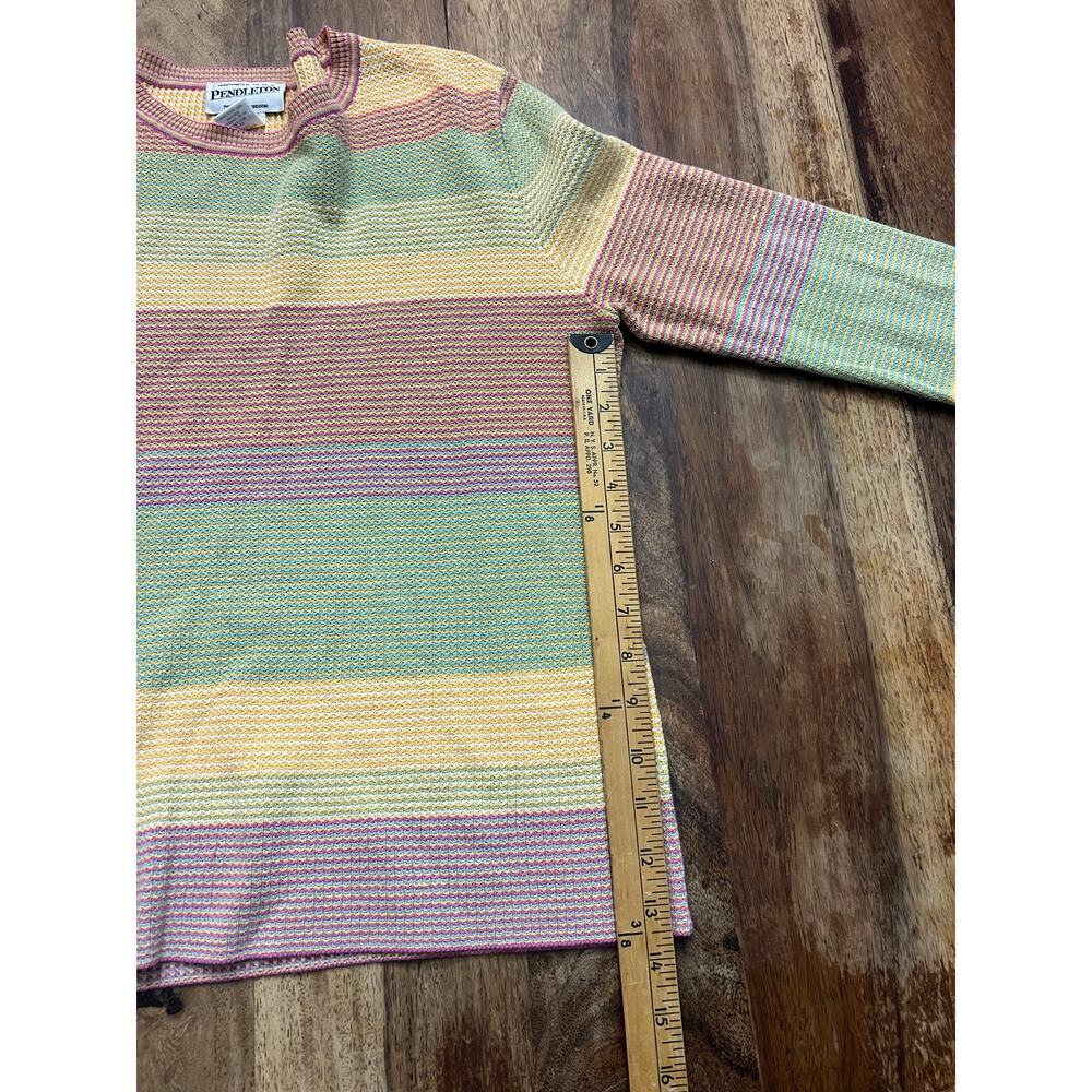 Pendleton Sweater 100% Cotton Crew Neck Striped Print Multicolor Size Medium - Picture 3 of 7